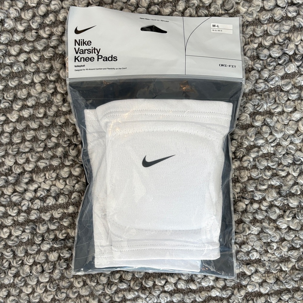 Nike White Varsity Knee Pads